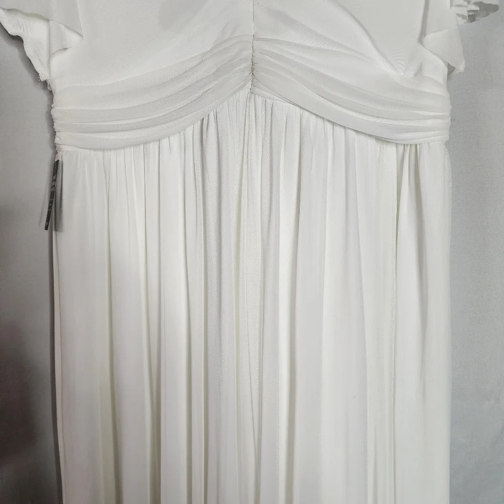 Torrid white Maxi mesh empire waist wedding gown with beaded waistband - Picture 5 of 17
